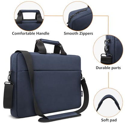 TECOOL Laptop Bag 17 17.3 Inch, Waterproof Laptop Case Sleeve Messenger Bag | Briefcase with Shoulder Strap for 17 17.3 Inch Lenovo HP Dell Acer ASUS Notebook Computer Carrying Case,Dark Blue - color: Dark Blue, size: 17-17.3 Inch