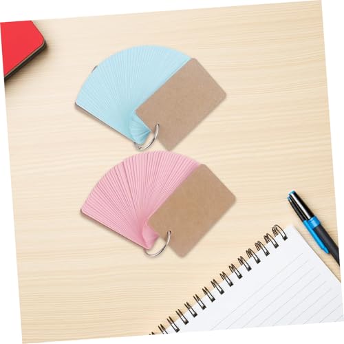DOITOOL 5Pcs Portable Blank Flashcards with Binder Rings Pre Punched Notecards for Studying Lightweight Memory Cards for Easy Carrying