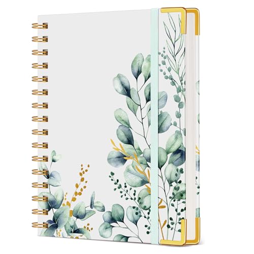 Aesthetic Spiral Notebook Journal for Women, 160 Pages Lined Notebooks 5.75” x 8.38”, A5 Hardcover Spiral Journals with 100 GSM Thick Paper, Cute College Ruled Notebook for Writing Work School - color: Aesthetic Leaf, size: A5