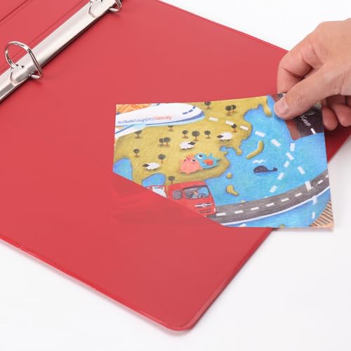 COMIX Sturdy 1 Inch Binders 3 Ring with Clear View Cover, 1" Slant-D Ring View Binder Holds 225 Sheets of US Letter Size Paper, 6 Pack (Red) - color: Red, size: 1 inch