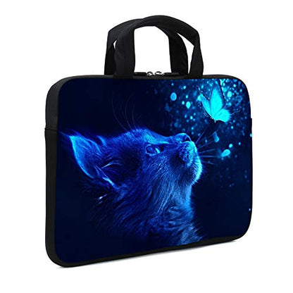 Laptop Sleeve Case 11.6" 12.1 Inch Neoprene Laptop Sleeve/Notebook Computer Case/Chromebook Case/Carrying Bag (Blue cat) - color: blue cat