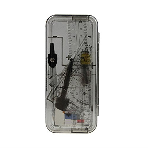 Drawing Compass,7-piece Metal Compass Ruler Set Students Study Geometry Kit Math Drawing Ruler Drafting Tools Math Geometry Tools for Circles with Carrying Case