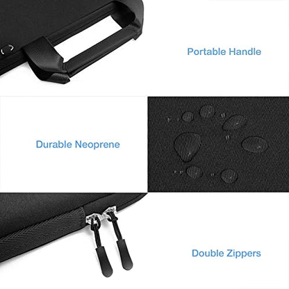 MOSISO Laptop Case 13.3 inch, 13-13.3 inch Laptop Sleeve Bag Compatible with MacBook Air/Pro 13 / Pro 14, HP Dell ASUS, Neoprene Carrying Computer Bag with Handle&Detachable Small Case, Black - color: Black, size: 13.3 inch