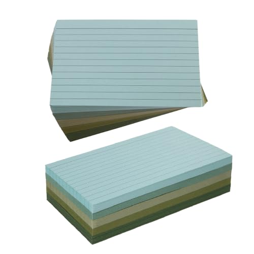 100 Sheets 3x5 Colored Ruled Note Cards Index Cards, 5 Green | 250 GSM Heavy Flashcards for To Do List Cards, Accounting - color: 5 Green, size: 3x5