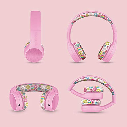 LilGadgets Girls Wired Headphones - Pink Doughnut On-Ear Ages 3+ - Built-in Mic & SoftTouch Padding - SharePort Audio Sharing - Detachable Braided Cable & Volume-Limiting Safety - color: Pink Doughnuts