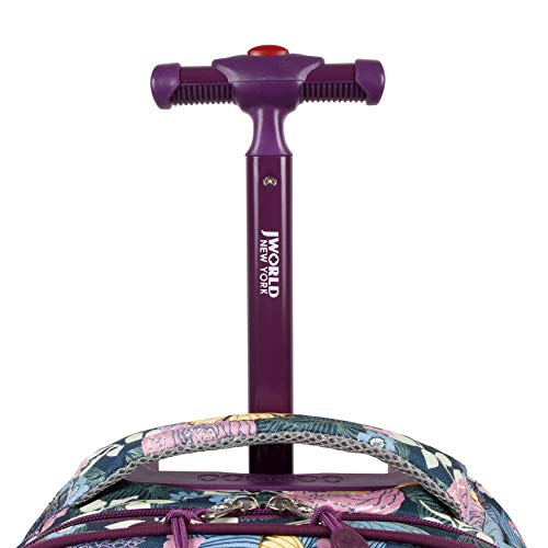 J World Duo Kids Rolling Backpack With Lunch Box Set. School Bookbag on Wheels, Secret Garden - color: Secret Garden