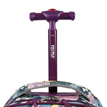 J World Duo Kids Rolling Backpack With Lunch Box Set. School Bookbag on Wheels, Secret Garden - color: Secret Garden