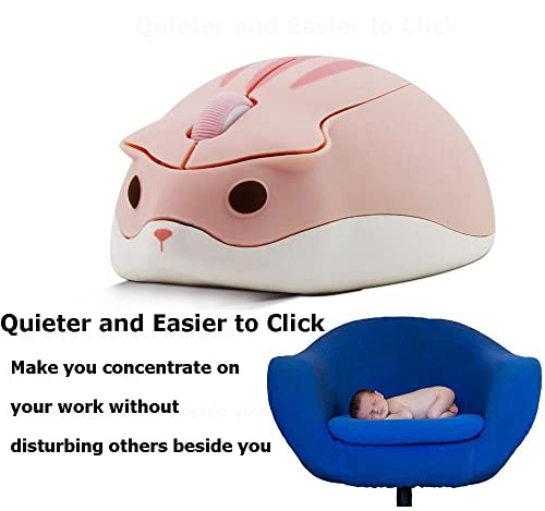 Wireless Mouse Large Angle Adjustable Upright Carpal Tunnel Ergo Optical Mice for PC Laptop Computer Macbook Gift,3600 DPI,Removable Palm Rest,RGB Light,2.4GHz Wireless Mouse Cute Hamster Shape