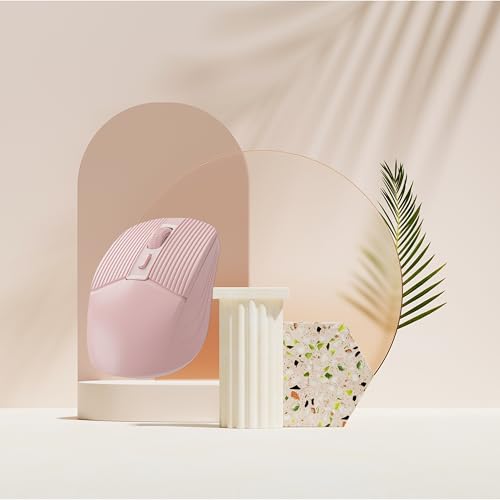 Ergonomic Bluetooth Mouse and Mouse Pad for Laptop, Pink