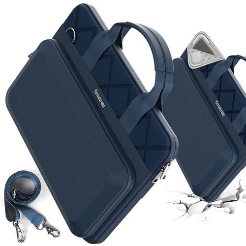 Smatree CityShield 13-14 inch Laptop Shoulder Bag, Water-Resistant Sleeve | for MacBook Pro,Samsung, Lenovo,HP OmniBook,DELL,ASUS,MSI,360 Protective Case with Hard Shell Accessory Pocket,Blue(MC05) - color: Blue, size: 13-14 inch (MC05)