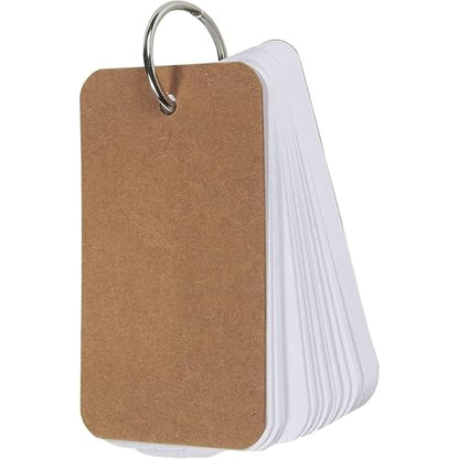Juvale 32 Pack Blank Flash Cards with Rings for Studying with 50 Sheets Each, 250gsm Index Notecards (2.2 x 3.5 in)