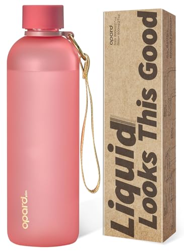 Opard Slim Water Bottle 27oz, Dishwasher Safe Plastic Water Bottle BPA-Free, Leakproof Screw Top, Flamingo Pink, Reusable for Travel School Sport Gym Hiking - color: Flamingo Pink(27oz), size: 27 Ounces