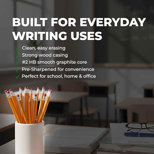 Pack of 1300, Pre Sharpened Pencils Bulk #2 HB Pencils, Yellow bulk Pencil for Classroom, Pre Sharpened Pencil #2 bulk