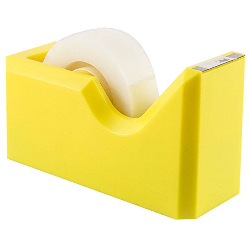 JAM PAPER Colorful Desk Tape Dispensers - Yellow - Sold Individually - color: Yellow, size: Pack of 1