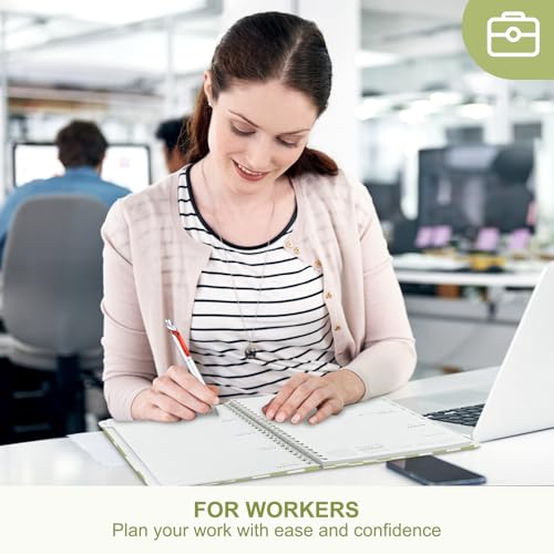 2026 Planner, Weekly and Monthly Calendar Academic Planning Book, Jan 2026 - Dec 2026, Agenda Calendar Planner for Office Supplies and Desk Accessories - A5 (6.3" x 8.5") - color: A-Green Grid