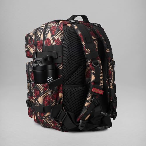 WOLFpak 45L Athletic Gym Backpack - Durable 1000D Waterproof Oxford Material with MOLLE Webbing, Laptop Pocket - color: Rock & Reaper
