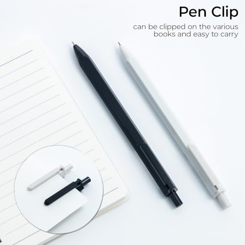 M&G 6 Pcs Gel Pens, 0.35mm Black Ink Gel Pen Fine Point Pens, Retractable Gel Ink Rollerball Pens, Quick Dry Gel Ink Pens with Large Capacity Ink Smooth Writing for Office Schoo