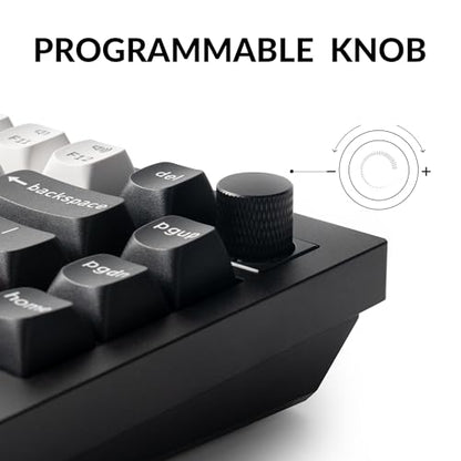 Keychron Q1 HE Wireless Custom Magnetic Keyboard, QMK Launcher | Rapid Trigger 2.4 GHz & Bluetooth 5.2 with Gateron Double-Rail Magnetic Switch for Mac Windows Linux (Hot-swappable) - color: Black