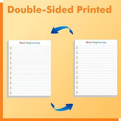 100 Sheets Ruled Writing Paper, Double-Sided Printing Skip-A-Line Ruled Writing Paper with Dotted Lines 1” Line Spacing Handwriting Practice Paper for Kindergarten Toddlers Kids (8” x 10.6”) - size: 8” x 10.6” 100 Sheets, style: Writing Paper（vertical ver