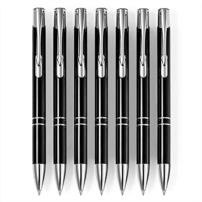 Luxury Black Gel Pens Set, 7 Pack Retractable 0.5mm Fine Point Metal Gel Pens with Smooth Black Ink, Executive Writing Pens in Premium Gift Box for Office, Business, Clients, Coworkers & Gifts - color: Black