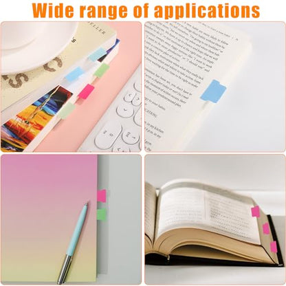 20 Sheets/240 Pieces Sticky Index Tabs, Double Sided Book Page Markers Tabs Blank Monthly Tabs Writable Sticky Notes Flags Self Adhesive Planner Stickers for Labeling (Rainbow Blank)