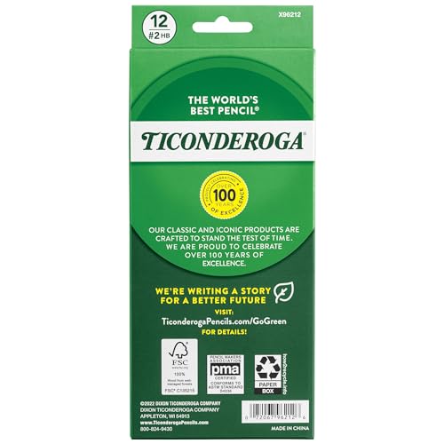 Ticonderoga Envirostik Wood-Cased Pencils, #2 HB Soft, Natural, 12 Count