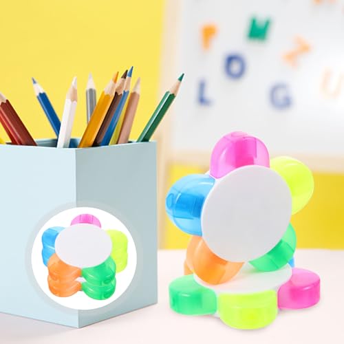COHEALI 10pcs Flower Shape Petal Highlighter Pens with Smooth Writing Experience and Color Variety for Note Highlighting Tasks and Studying Essentials, Creative Lightweight Design