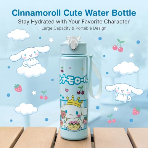 Cartoon Huntrix Water Bottle for Girls, 25oz Leak Proof with Straw Lid, Gifts for Girls (Cinnamoll) - color: Cinnamoll