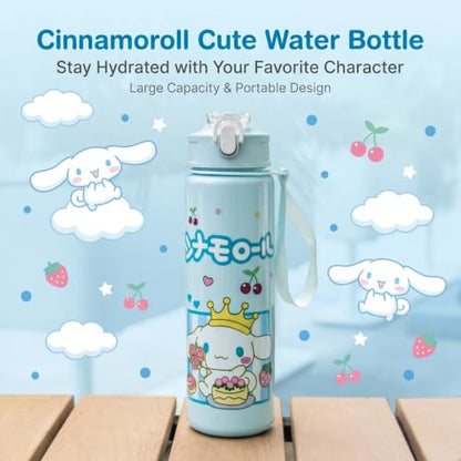 Cartoon Huntrix Water Bottle for Girls, 25oz Leak Proof with Straw Lid, Gifts for Girls (Cinnamoll) - color: Cinnamoll