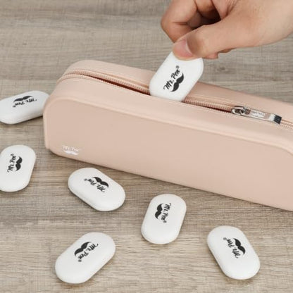 Mr. Pen- White Oval Pencil Erasers, 10 Pack, 1" x 2", Soft Rubber White Pencil Erasers for School, Office, Art Sketching, Homework, Exams, Clean Smudge-Free Correction