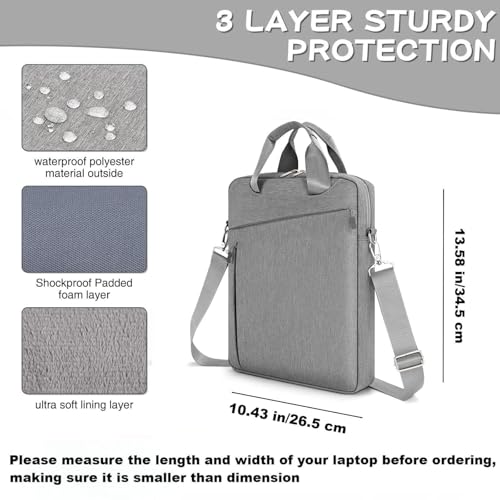 Laptop Case Shoulder Sleeve Bag Compatible with 14" MacBook Pro M5 M4 M3 M2 M1/13.6" MacBook air M4 M3 M2/13 MacBook Neo, Chromebook Notebook Portable Carrying Messenger Computer Bag, Gray - color: Gray