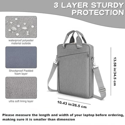 Laptop Case Shoulder Sleeve Bag Compatible with 14" MacBook Pro M5 M4 M3 M2 M1/13.6" MacBook air M4 M3 M2/13 MacBook Neo, Chromebook Notebook Portable Carrying Messenger Computer Bag, Gray - color: Gray