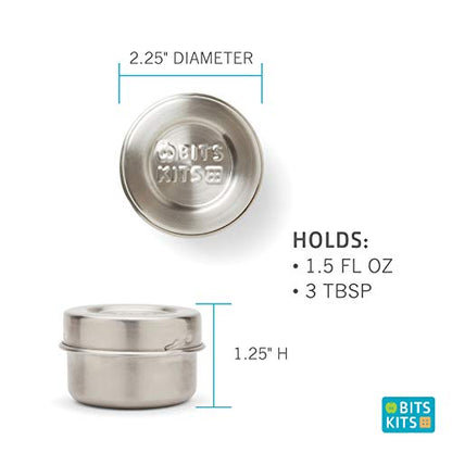 Bits Kits Bento Box Lunch and Condiment Containers Bundle, Stainless Steel | For Kids & Adults | Easily Fits In Lunchboxes | Durable Stainless Steel | Dishwasher Safe | Full Lunch Set | On The Go - style: Set of 3