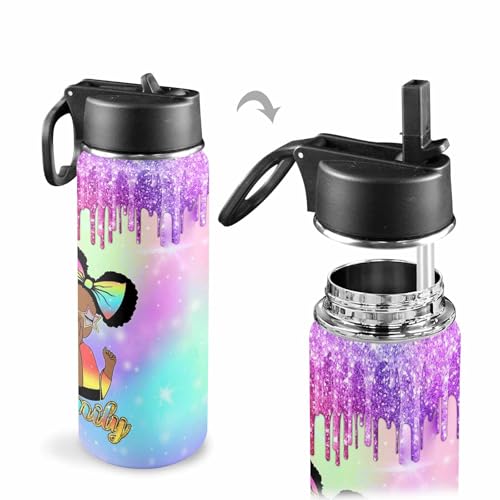 Personalized Water Bottle for Kids, Personalized Girl Water Bottle with Name Stainless Steel Insulated Cup Customized Gifts - color: Color_18