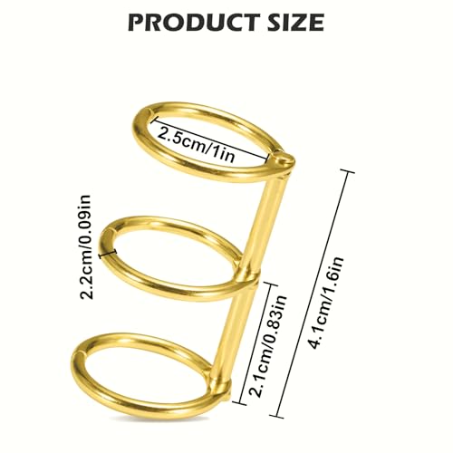 10-Pack 3-Ring Metal Loose Leaf Binders Book Rings,20mm Inner Diameter,Perfect for DIY Travel Journals, Photo Albums, Document Binding, and Craft Projects (Durable & Stylish)