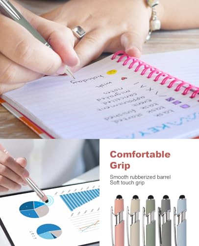 39PCS Aesthetic School Supplies with Cute Pencil Case, 5X Ballpoint Pens with Stylus Tip, 12X Pastel Highlighters, 6X Mechanical Pencil Set 0.5&0.7mm, Suit for Preppy School College Essentials(purple) - color: Purple