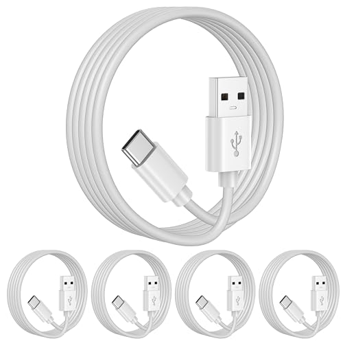 USB C Cable 3.3ft 5 pack, USB A to USBC Cable 60W 3A Fast Charging, USB Type C to A Cable Cord for iPhone 17/17 Pro/16e/16/15 Pro Max, Galaxy S10/9/8 Plus, Note 10 9 8, LG V50/40 G8 G7, Android Auto - color: White, size: 3.3ft (5 Pack)
