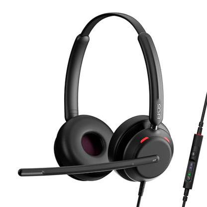 EPOS IMPACT 760T Dual-Sided Wired Headset for PC with Noise-Canceling Mic, Microsoft Teams Certified USB C and USB A, In-Line Controls, Super Wideband Audio, Comfortable for Office Calls & Remote Work - style: Wired, USB-C with Microsoft Teams Certificati