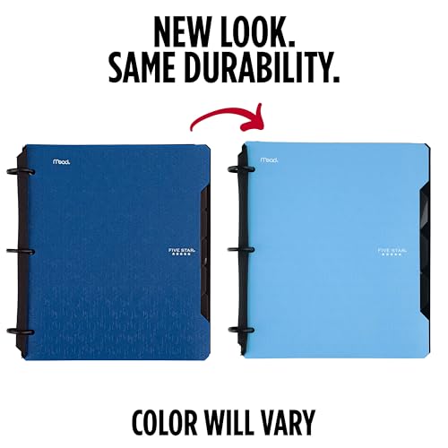 Five Star Flex Refillable Notebook + Study App, College Ruled Paper and 1 Inch TechLock Ring Binder with Pockets, Tabs and Dividers, 200 Sheet Capacity, Pacific Blue (293280AD2) - color: Blue, size: 1 Count (Pack of 1)