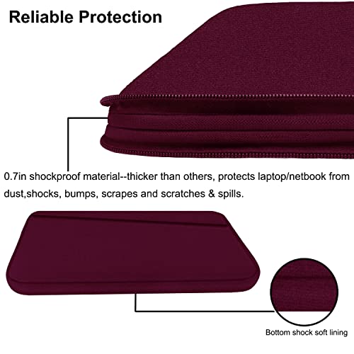 Laptop Sleeve 15.6 inch, Durable Computer Carrying Bag Protective Case Briefcase Handbag with Front Pocket, Slim Laptop Cover for 15.6 Inch HP, Dell, Lenovo, Asus, Notebook, Wine Red - color: Wine Red, size: 15.6 Inch