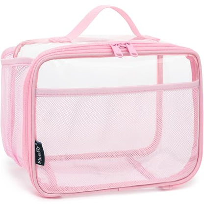 FlowFly Kids Lunch box Insulated Soft Bag Mini Cooler Back to School Thermal Meal Tote Kit for Girls, Boys,ClearPink - color: ClearPink