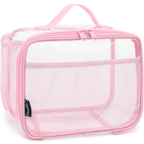 FlowFly Kids Lunch box Insulated Soft Bag Mini Cooler Back to School Thermal Meal Tote Kit for Girls, Boys,ClearPink - color: ClearPink