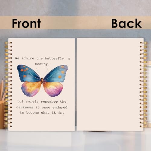 Inspirational Gifts for Women Butterfly Spiral Notebook, Inspirational christian Journal, Motivational Spiral Scripture Notebook for Note Taking,Hardcover Spiral Journal Notebook 5.5x8.3 Inch - color: Butterfly