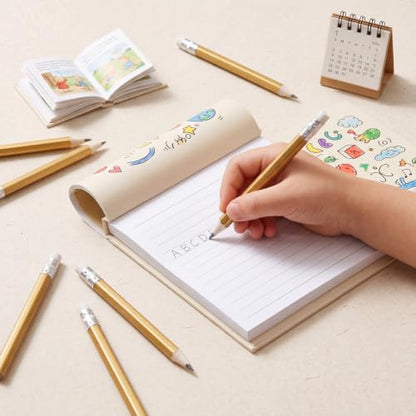 Outus 72 Pieces Golf Pencils Half Pencils with Eraser Mini Bulk Short #2 HB Pre Sharpened for Bridal Shower Wedding Office (Gold) - color: Gold