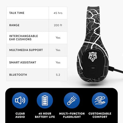 Blue Tiger Storm Plus Road Edition-Premium Trucker Bluetooth 5.2 Headset-Wireless Noise Canceling Mono Headset with Mic-High-Fidelity Sound,45-Hour Talk Time, USB-C Charging-for Truck Drivers