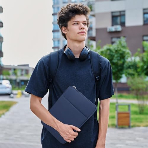 RAINYEAR 13 Inch Laptop Sleeve Compatible with 13.3" MacBook Air/Pro M1 M2 M3 M4 M5 A3449 A3240 A3113 A2681 A2338 Case with Front Pocket Accessories Pouch (Navy Blue,Upgraded Version) - color: Navy Blue(Upgraded Version), size: 13"
