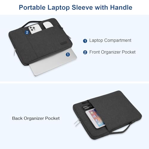 MOSISO Laptop Case 13.3 inch, 13.3 inch Laptop Sleeve with Handle | Compatible with MacBook Air/Pro 13/Pro 14, HP Dell ASUS Lenovo, Polyester Multifunctional Computer Bag, Charcoal Gray - color: Charcoal Gray, size: 13.3 inch