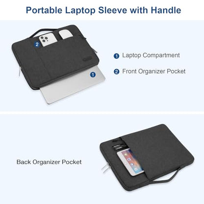 MOSISO Laptop Case 13.3 inch, 13.3 inch Laptop Sleeve with Handle | Compatible with MacBook Air/Pro 13/Pro 14, HP Dell ASUS Lenovo, Polyester Multifunctional Computer Bag, Charcoal Gray - color: Charcoal Gray, size: 13.3 inch