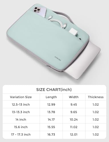 DOMISO Laptop Case Sleeve Protective Cover Compatible with MacBook Air 13 M4 M3 M2,MacBook Pro M2 M1,iPad Air/Pro,13 inch Dell,Lenovo, HP,Asus,Waterproof Computer Cases Bag with Handle,Mint Green - color: Mint Green, size: 13" for MacBook Air/Pro