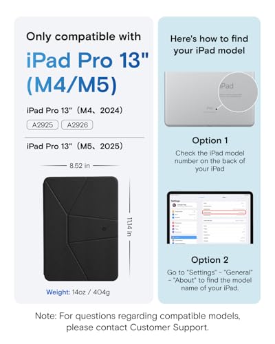 MOFT Dynamic Folio Case for iPad Pro 13-inch(M5 2025/M4 2024), Slim Magnetic Stand Case with 20+ Viewing Angles, Auto Wake/Sleep, Ultra Thin, Jet Black - color: Jet Black, size: iPad Pro 13"(M5 2025/M4 2024)